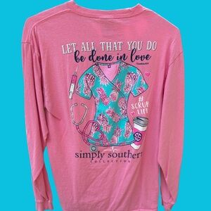 Simply Southern Shirt Women's M Long Sleeve Let All That You Do Be Done In Love
